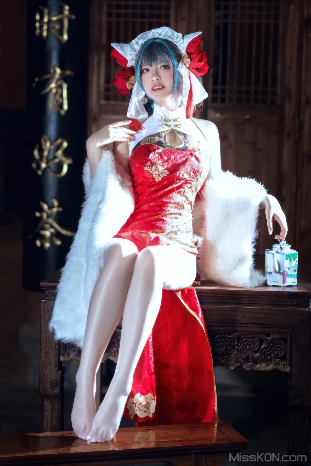 Coser@半半子: 柴郡中华娘旗袍 (45 图 + 2 视频) –插图6