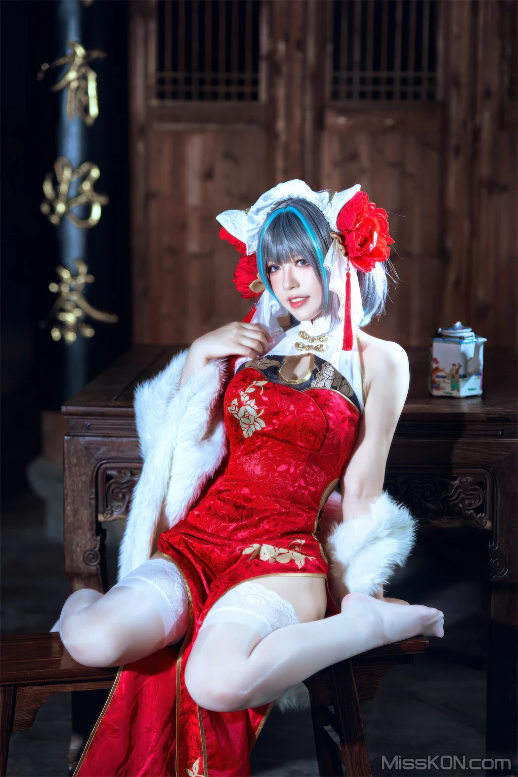 Coser@半半子: 柴郡中华娘旗袍 (45 图 + 2 视频) –插图7