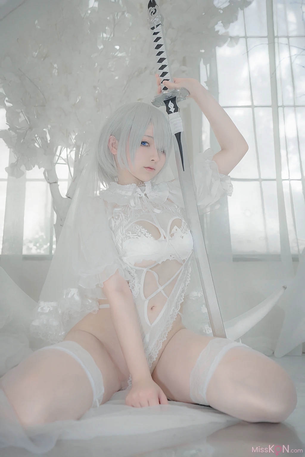 Coser@樱梨梨: 2B白花嫁 (24 photos)