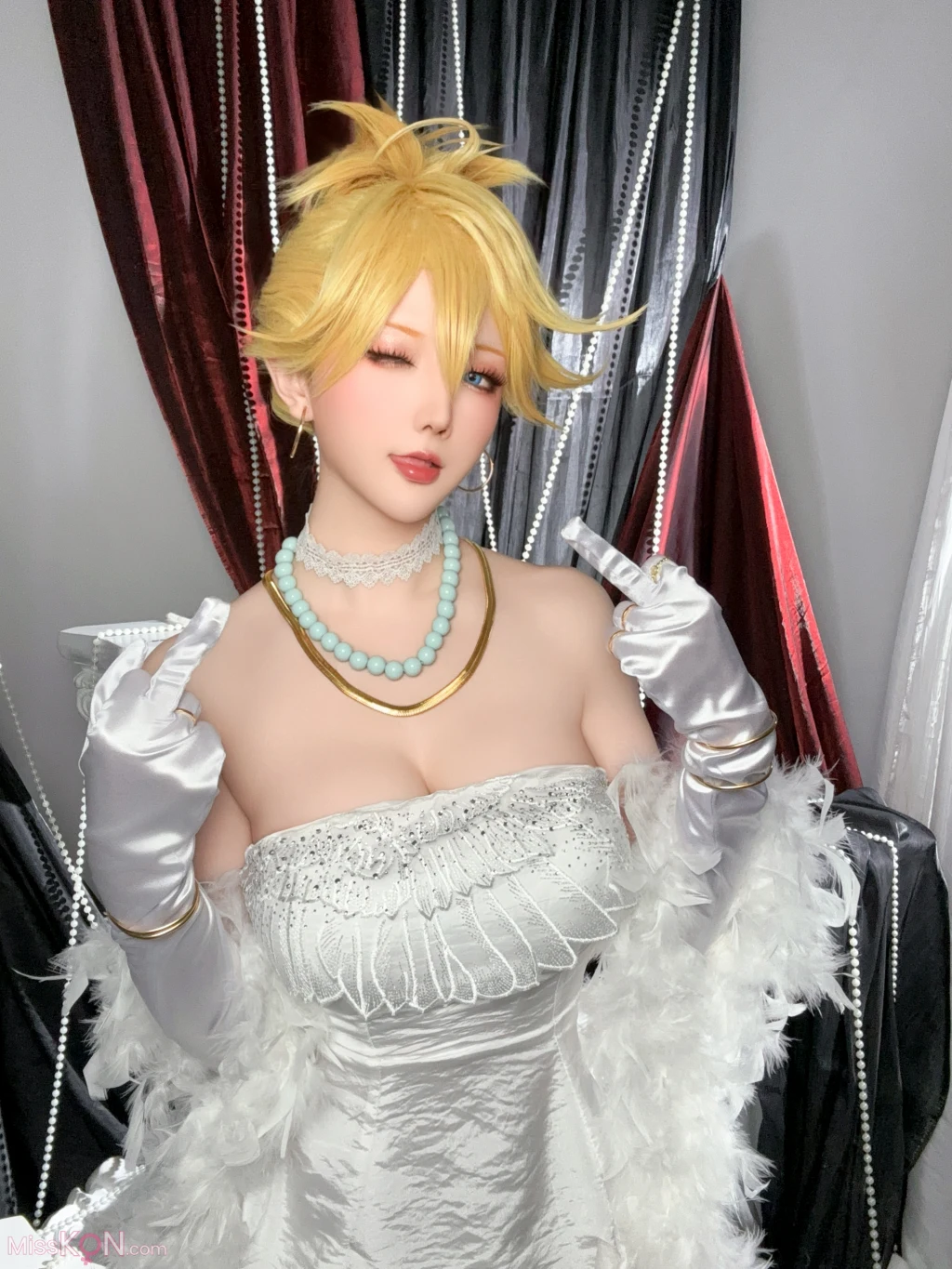 Coser@星之迟迟Hoshilily: 吊带袜天使-潘迪礼服 (45 photos + 1 video) – Page 4