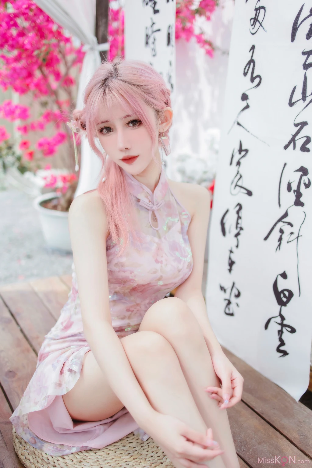 Coser@仙女月: 粉色旗袍 (20 photos)