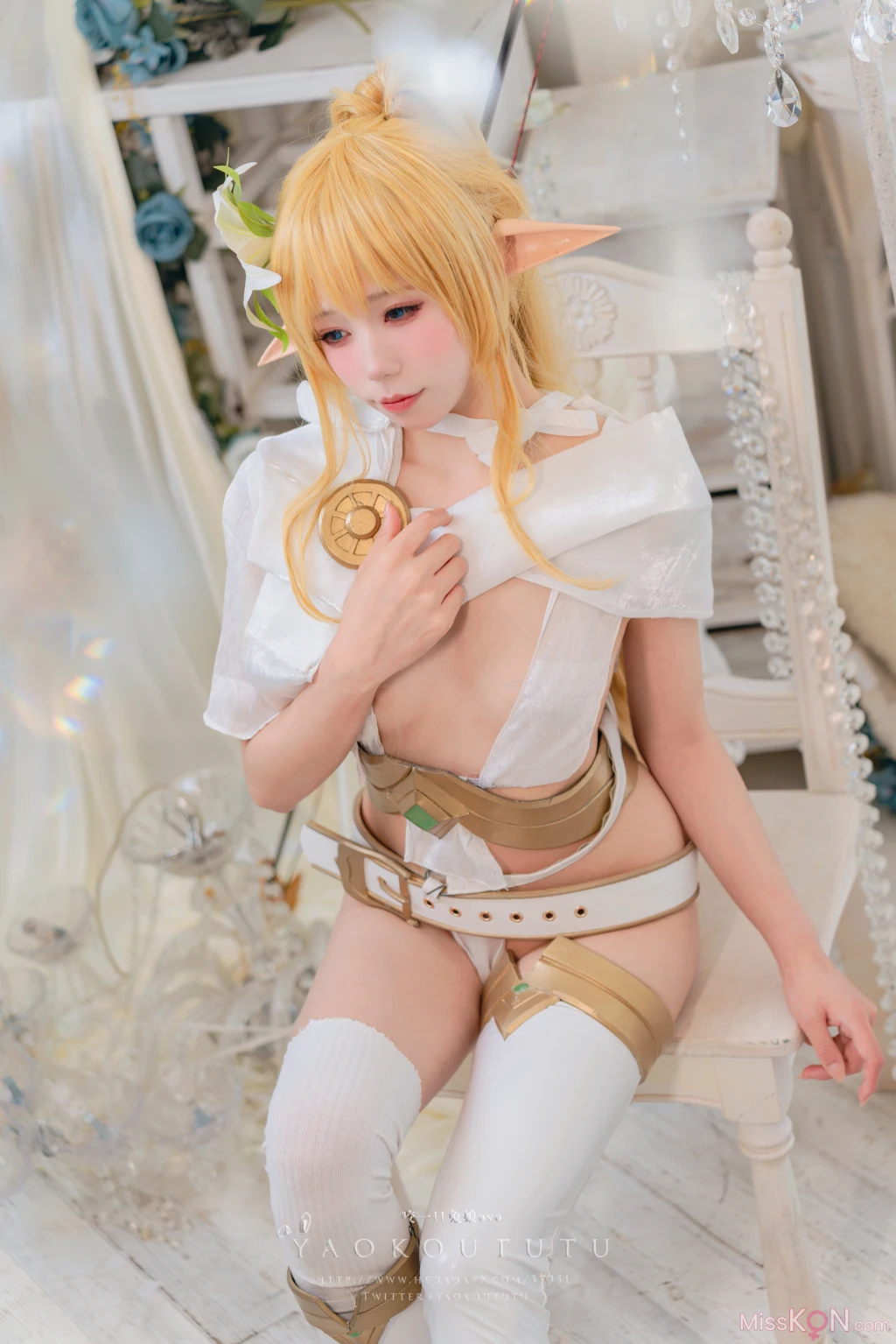 Coser@黏黏团子兔: 精灵弓箭手广寒宫 (50 photos + 1 video)