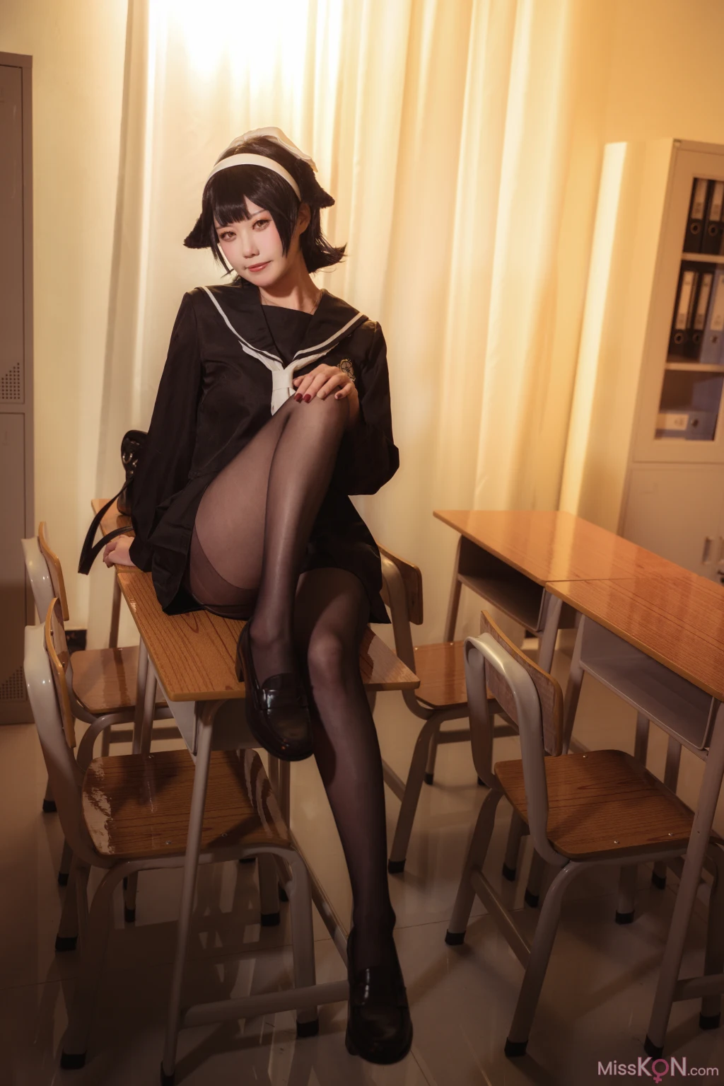 Coser@贞子蜜桃: 碧蓝航线 爱宕高雄制服 (35 photos)