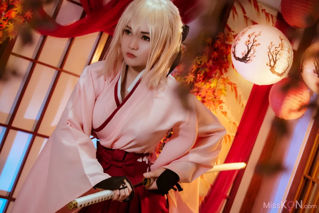 Coser@Potato Godzilla: Okita Souji Sakura Saber (18 photos)
