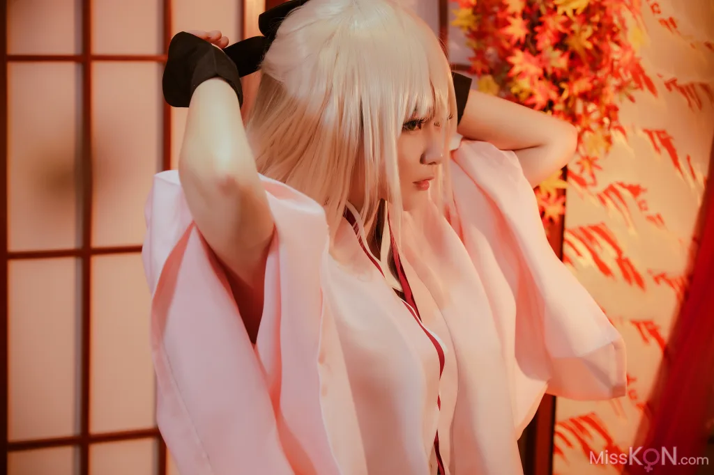 Coser@Potato Godzilla: Okita Souji Sakura Saber (18 photos)