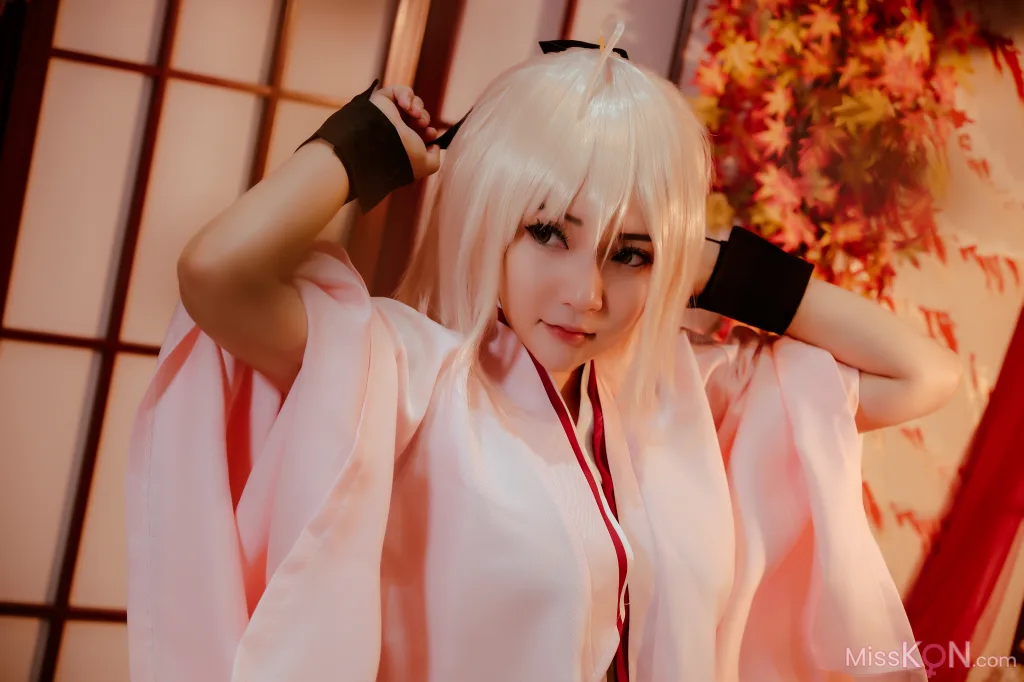 Coser@Potato Godzilla: Okita Souji Sakura Saber (18 photos)