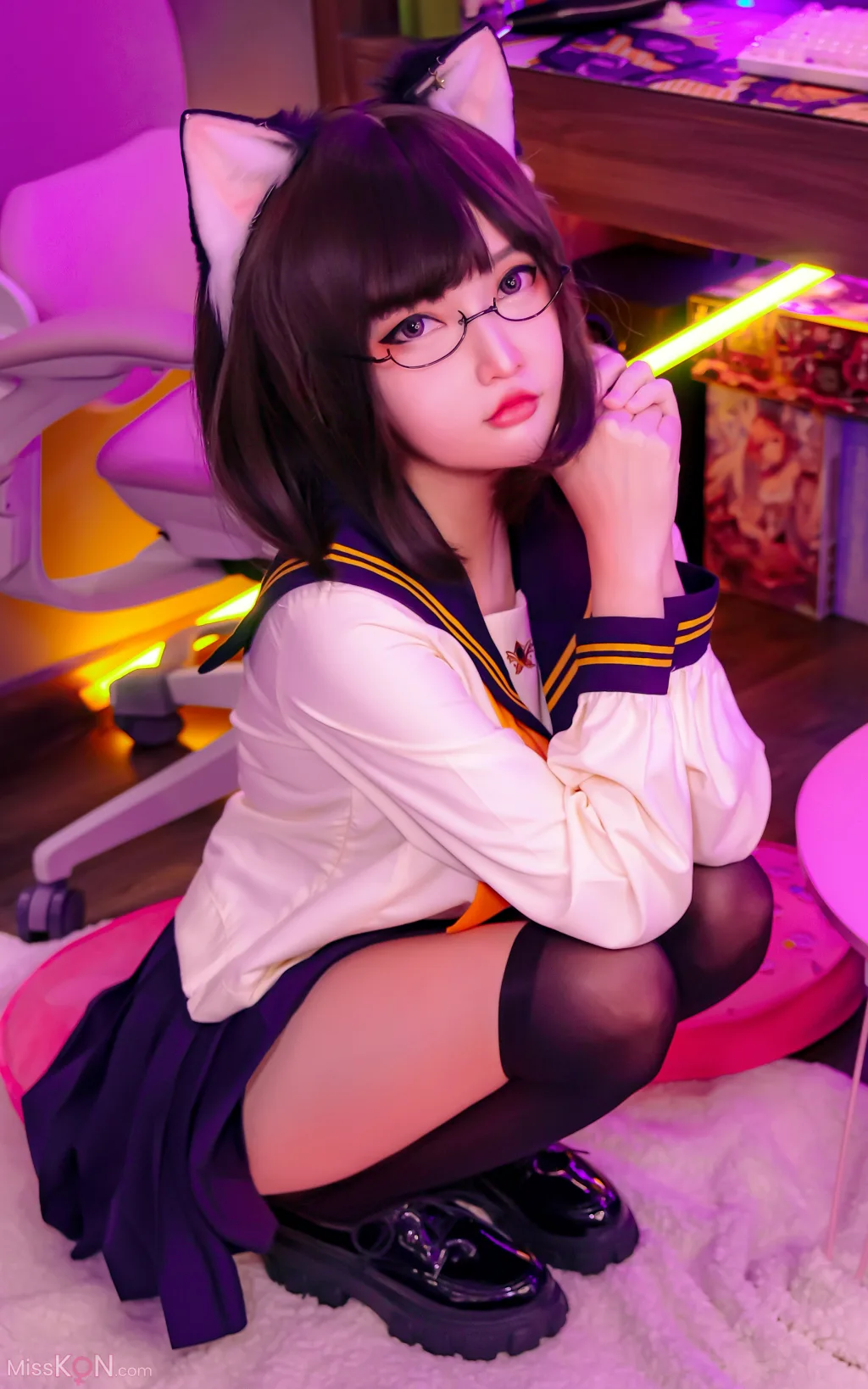 Coser@Potato Godzilla: OC – Tatami neko-chan in Seifuku (16 photos)