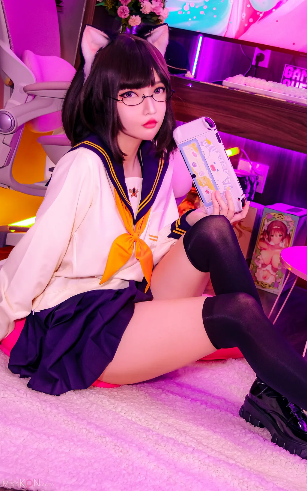 Coser@Potato Godzilla: OC – Tatami neko-chan in Seifuku (16 photos)