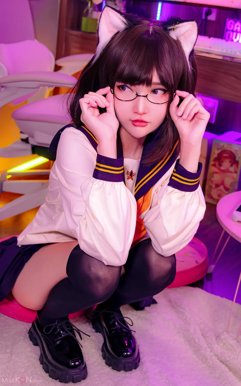 Coser@Potato Godzilla: OC – Tatami neko-chan in Seifuku (16 photos)