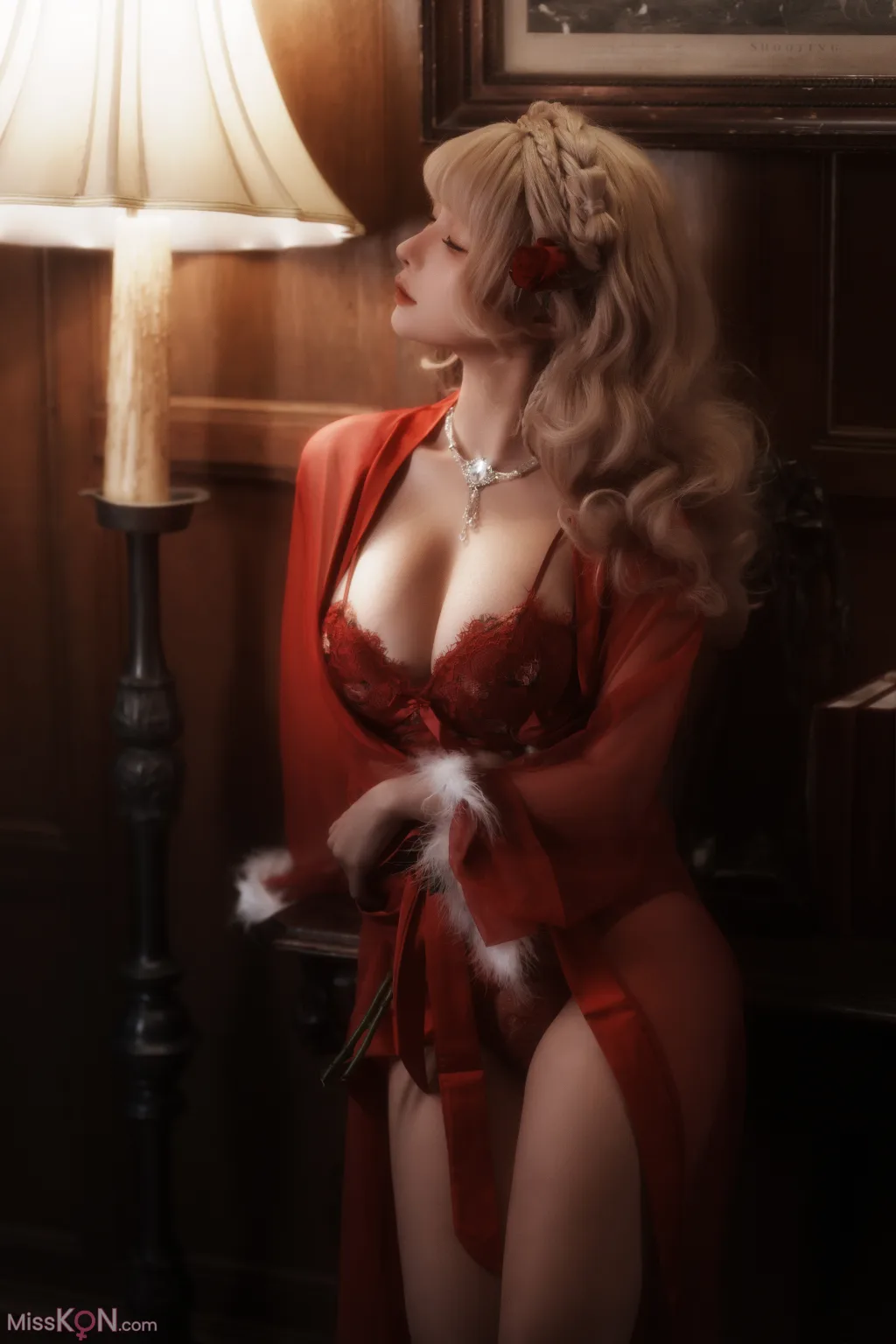 Coser@蠢沫沫 (chunmomo): 黑红纱裙 (39 photos)