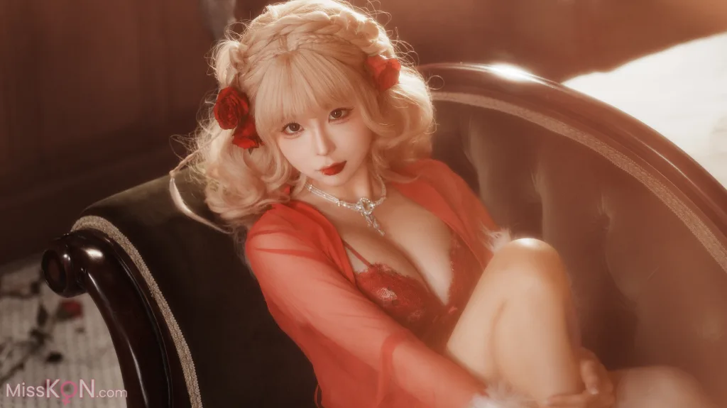 Coser@蠢沫沫 (chunmomo): 黑红纱裙 (39 photos)