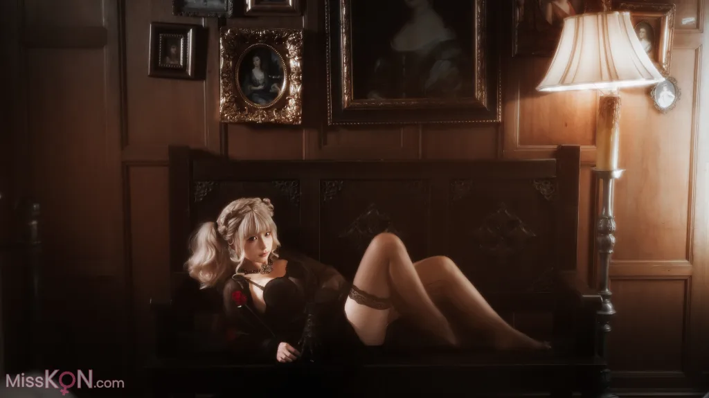 Coser@蠢沫沫 (chunmomo): 黑红纱裙 (39 photos)
