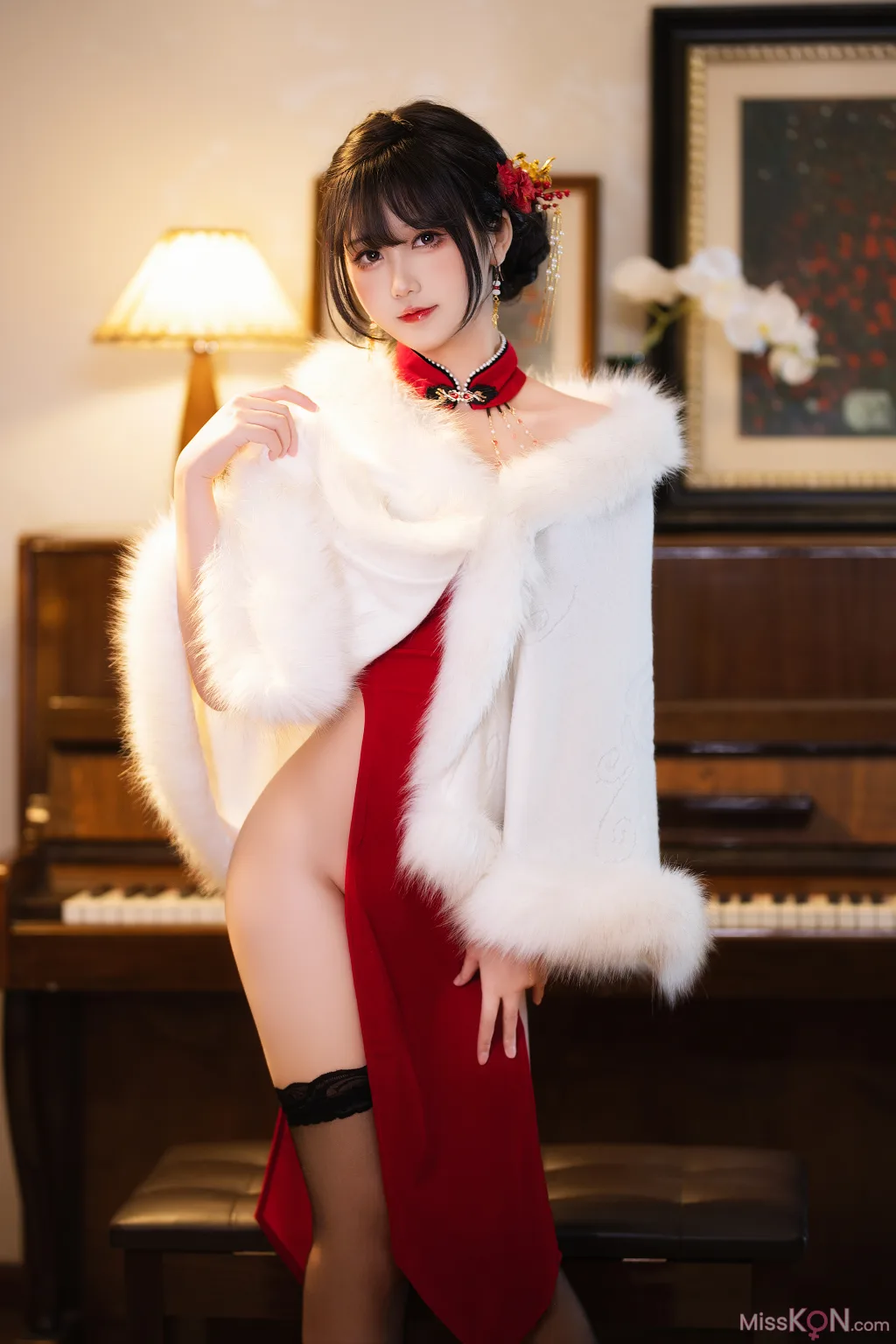 Coser@三度_69: 红丝绒旗袍 (75 photos )