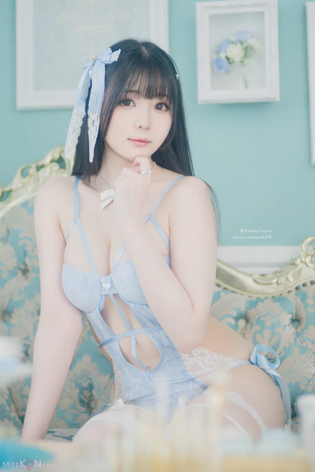 Coser@霜月shimo: Blue Lingerie (41 photos)