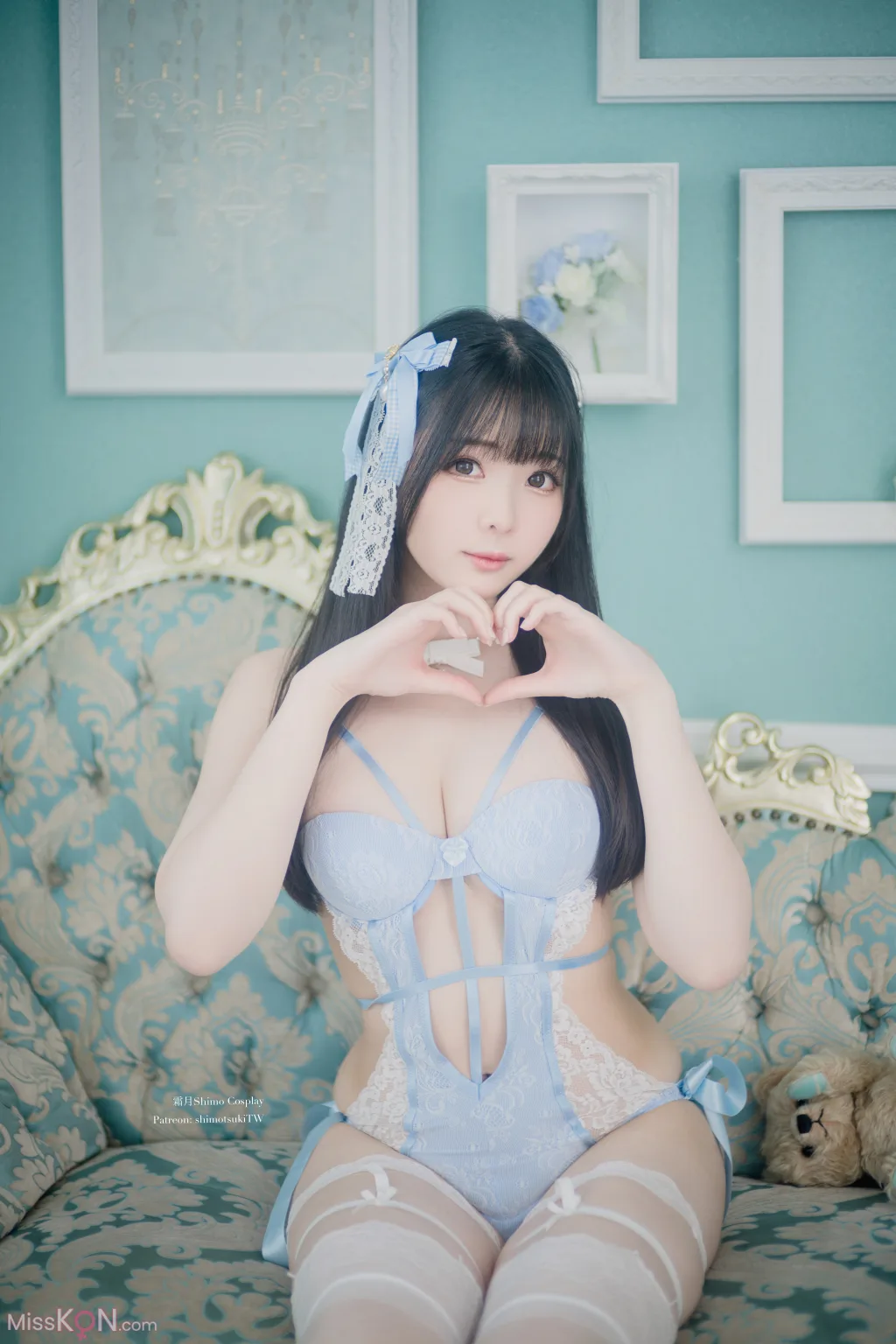 Coser@霜月shimo: Blue Lingerie (41 photos)