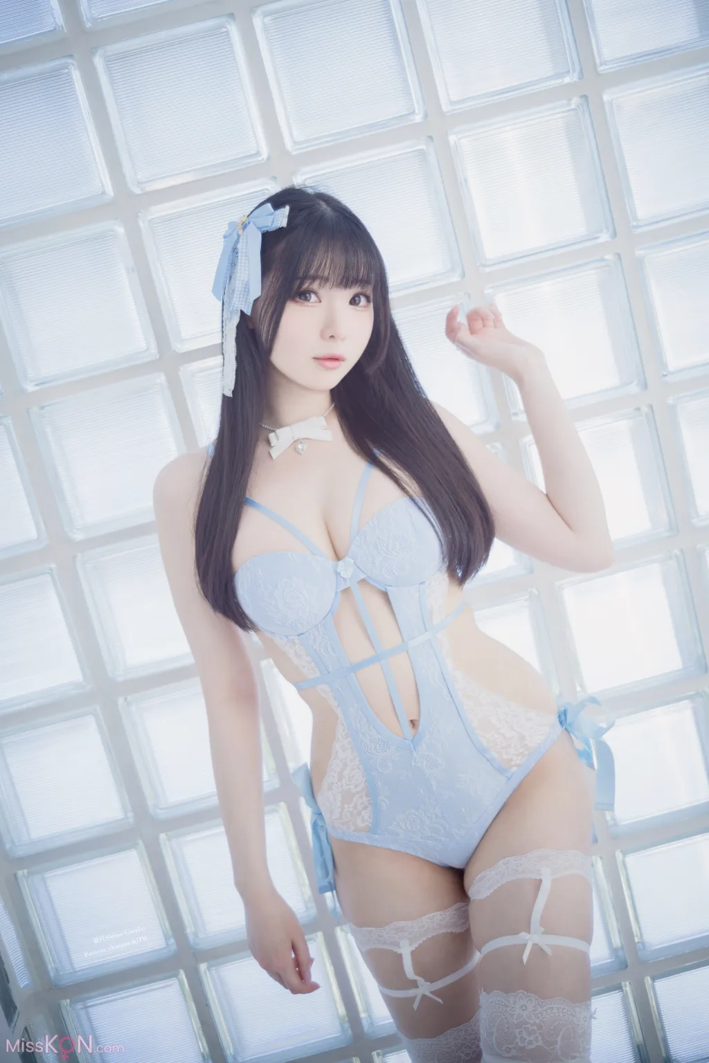 Coser@霜月shimo: Blue Lingerie (41 photos)