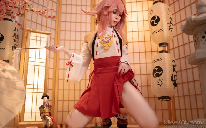 Coser@Bangni邦尼: 微密圈+Cos合集 老师OL+偷偷在房间玩ss游戏+八重神子 (185 photos + 43 videos)