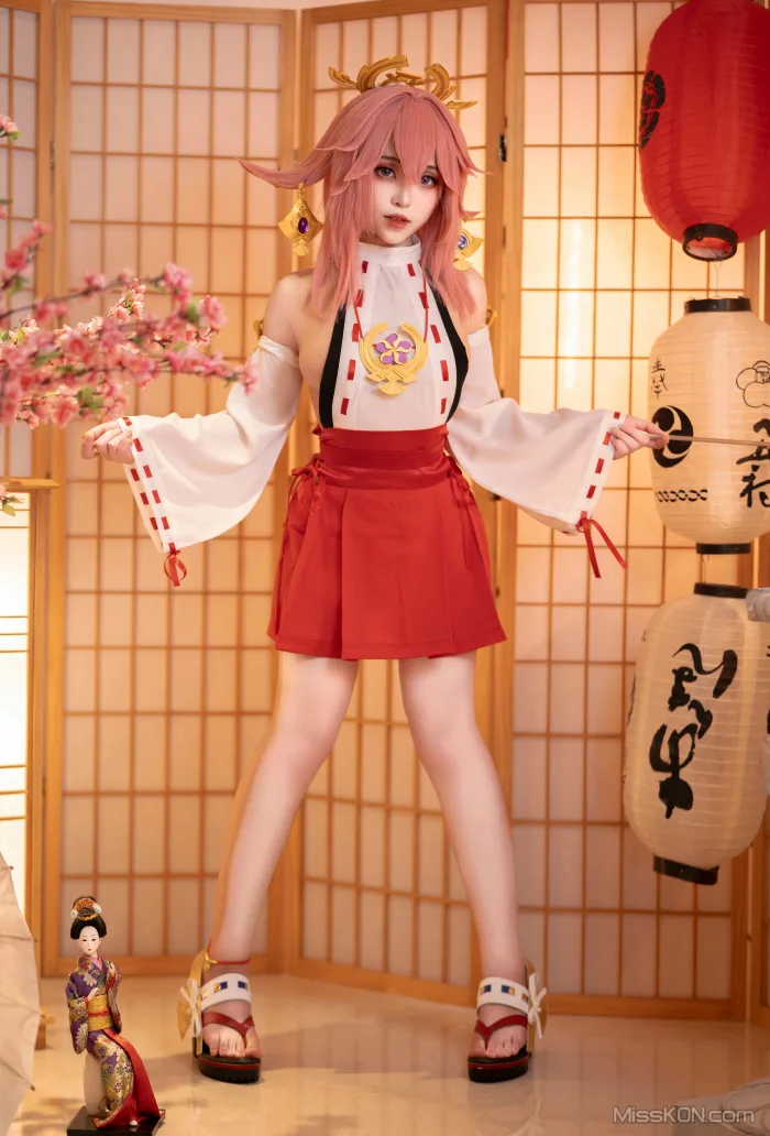 Coser@Bangni邦尼: 微密圈+Cos合集 老师OL+偷偷在房间玩ss游戏+八重神子 (185 photos + 43 videos)