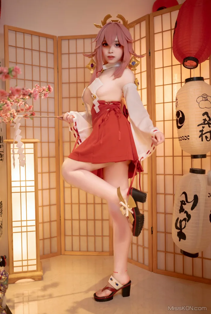 Coser@Bangni邦尼: 微密圈+Cos合集 老师OL+偷偷在房间玩ss游戏+八重神子 (185 photos + 43 videos)