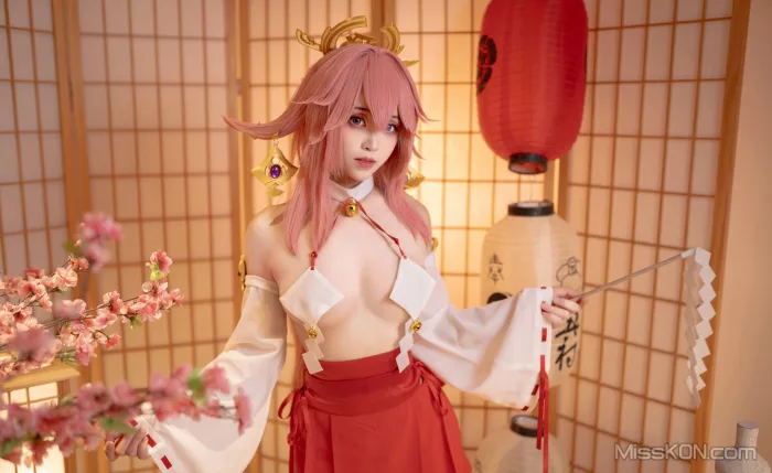 Coser@Bangni邦尼: 微密圈+Cos合集 老师OL+偷偷在房间玩ss游戏+八重神子 (185 photos + 43 videos)