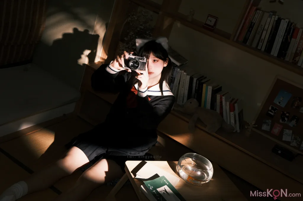 Coser@星野柒兔: 放课后的吔鱼少女 (59 photos )