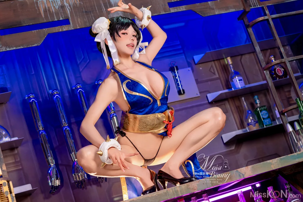Coser@黏黏团子兔: 2月作品『街霸-春丽』桃花旗袍 (86 photos )