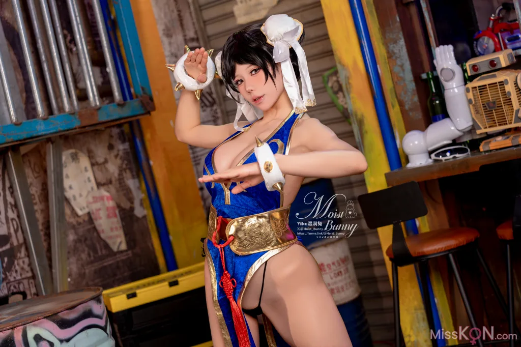 Coser@黏黏团子兔: 2月作品『街霸-春丽』桃花旗袍 (86 photos )
