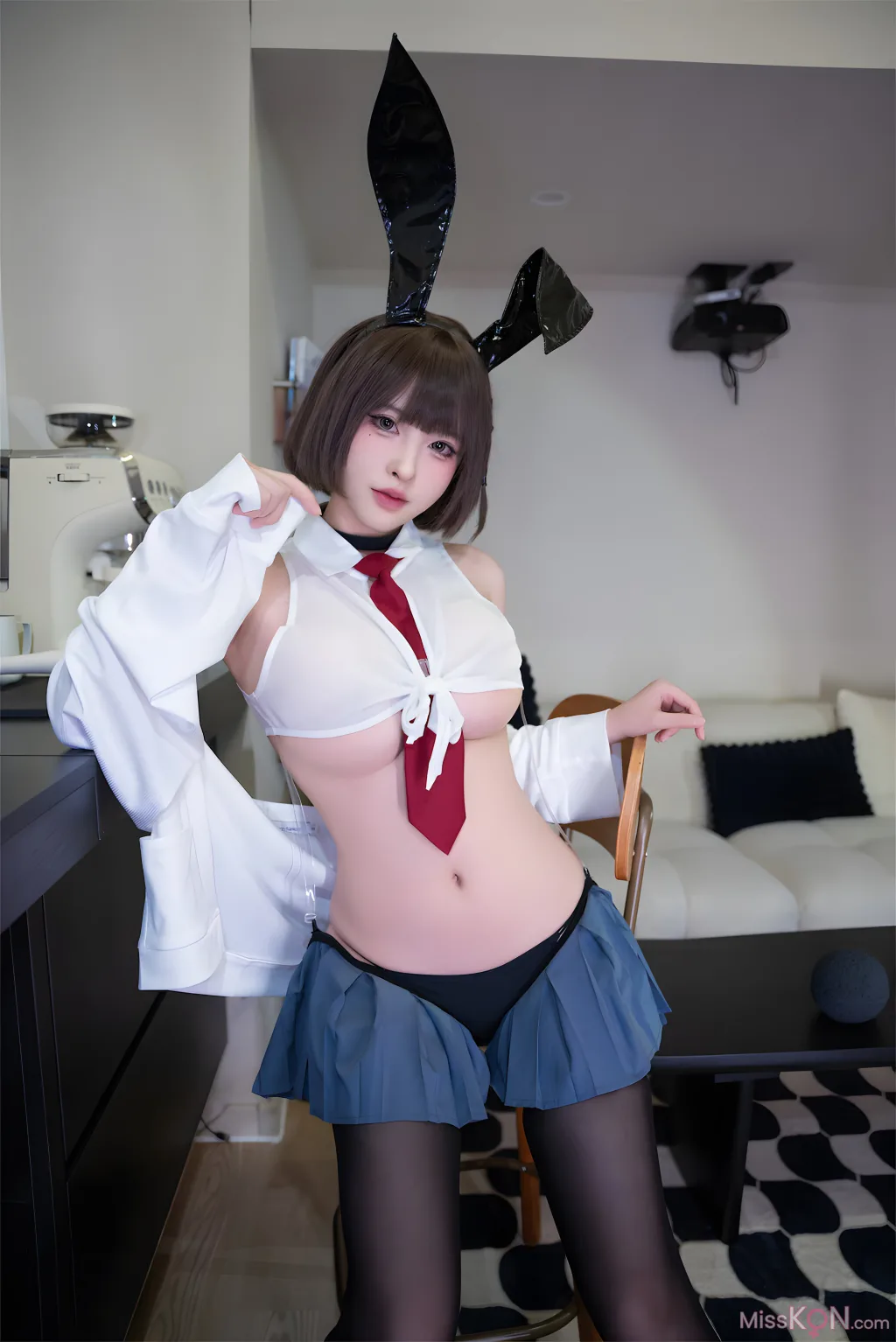 Coser@清水由乃: JK兔女郎 (59 photos)