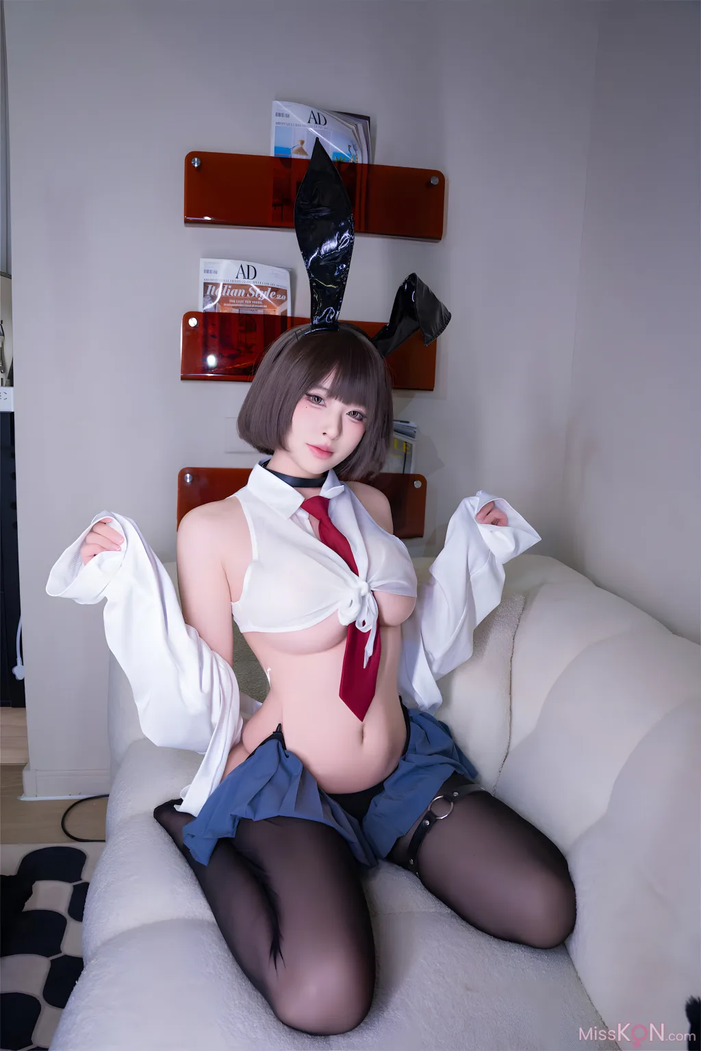 Coser@清水由乃: JK兔女郎 (59 photos)