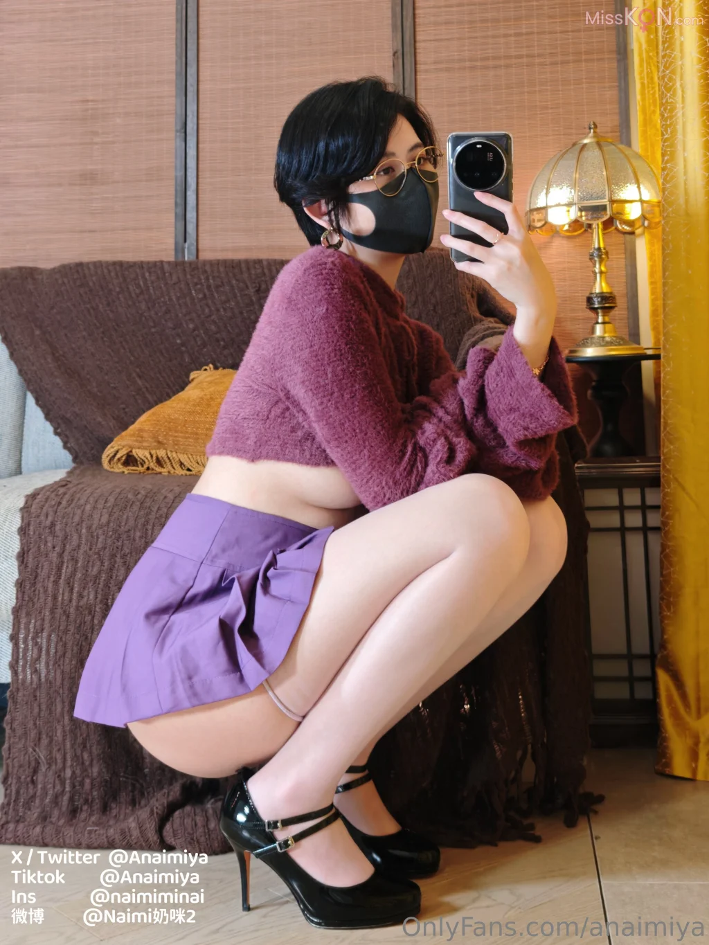 Coser@Anaimiya奶咪: OnlyFan 2025年4月新作 – 白丝死库水 闷骚短发 (37 photos )