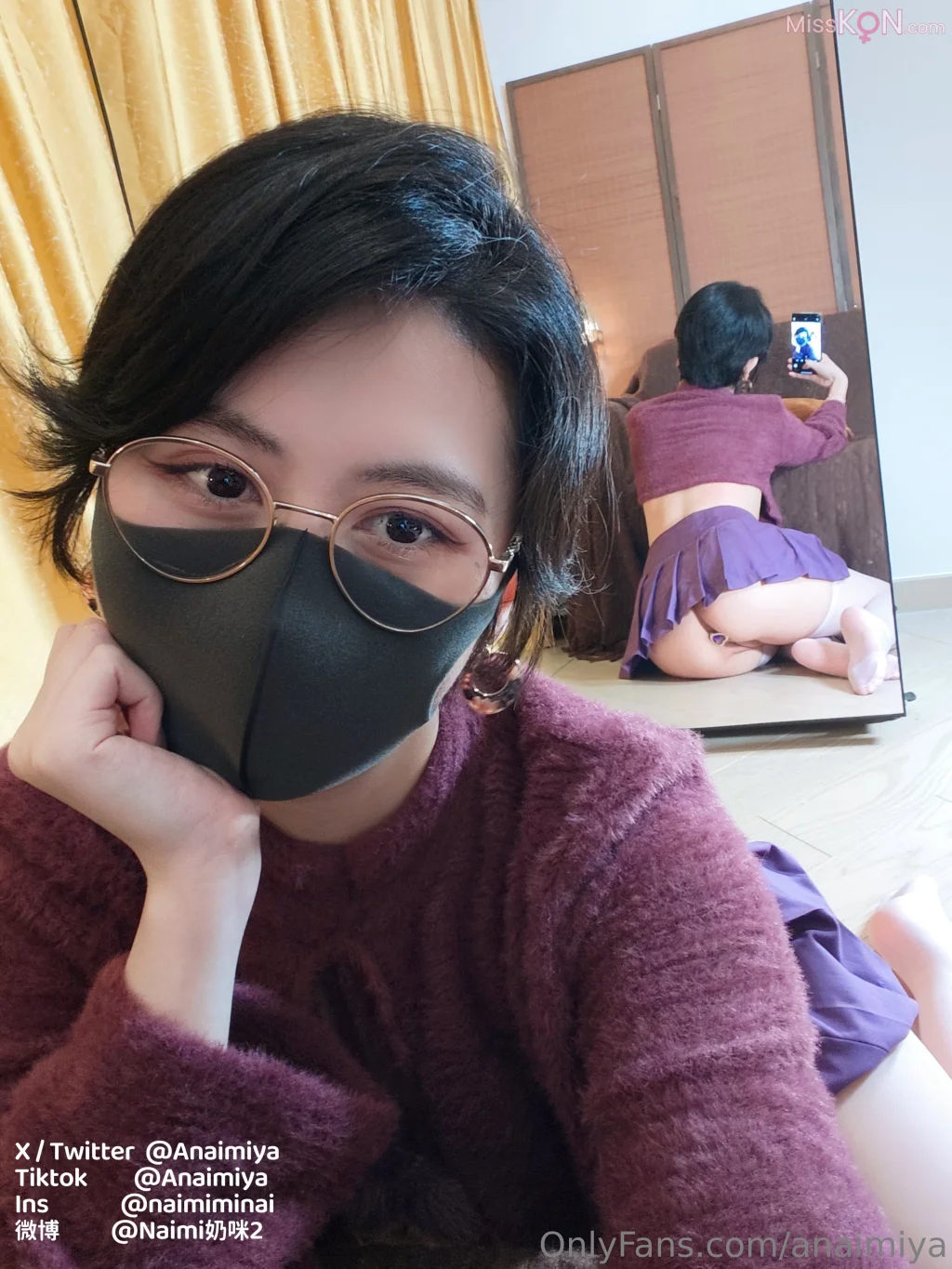Coser@Anaimiya奶咪: OnlyFan 2025年4月新作 – 白丝死库水 闷骚短发 (37 photos )