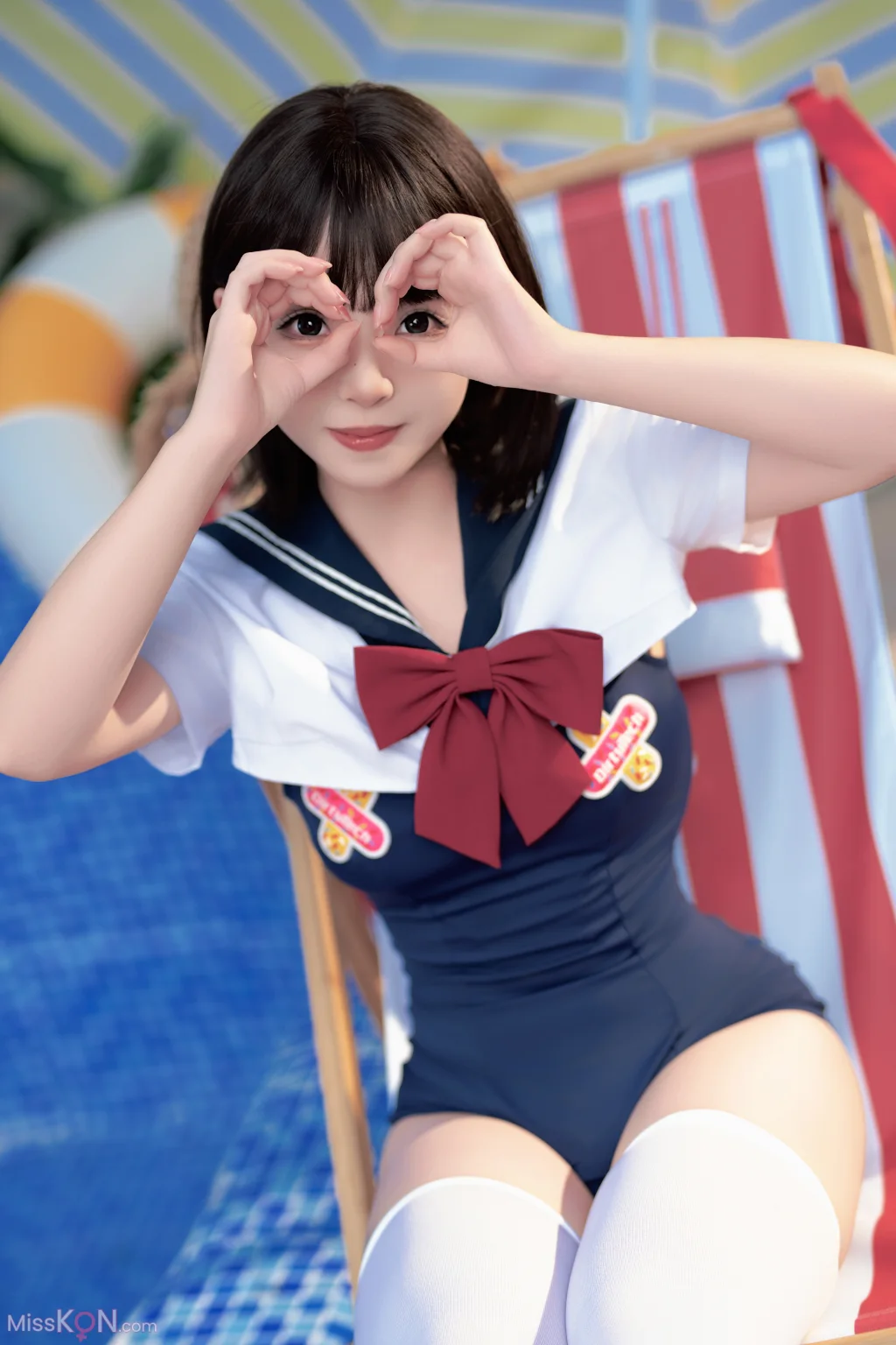 Coser@Bangni邦尼: 反差JK泳装 (97 photos )
