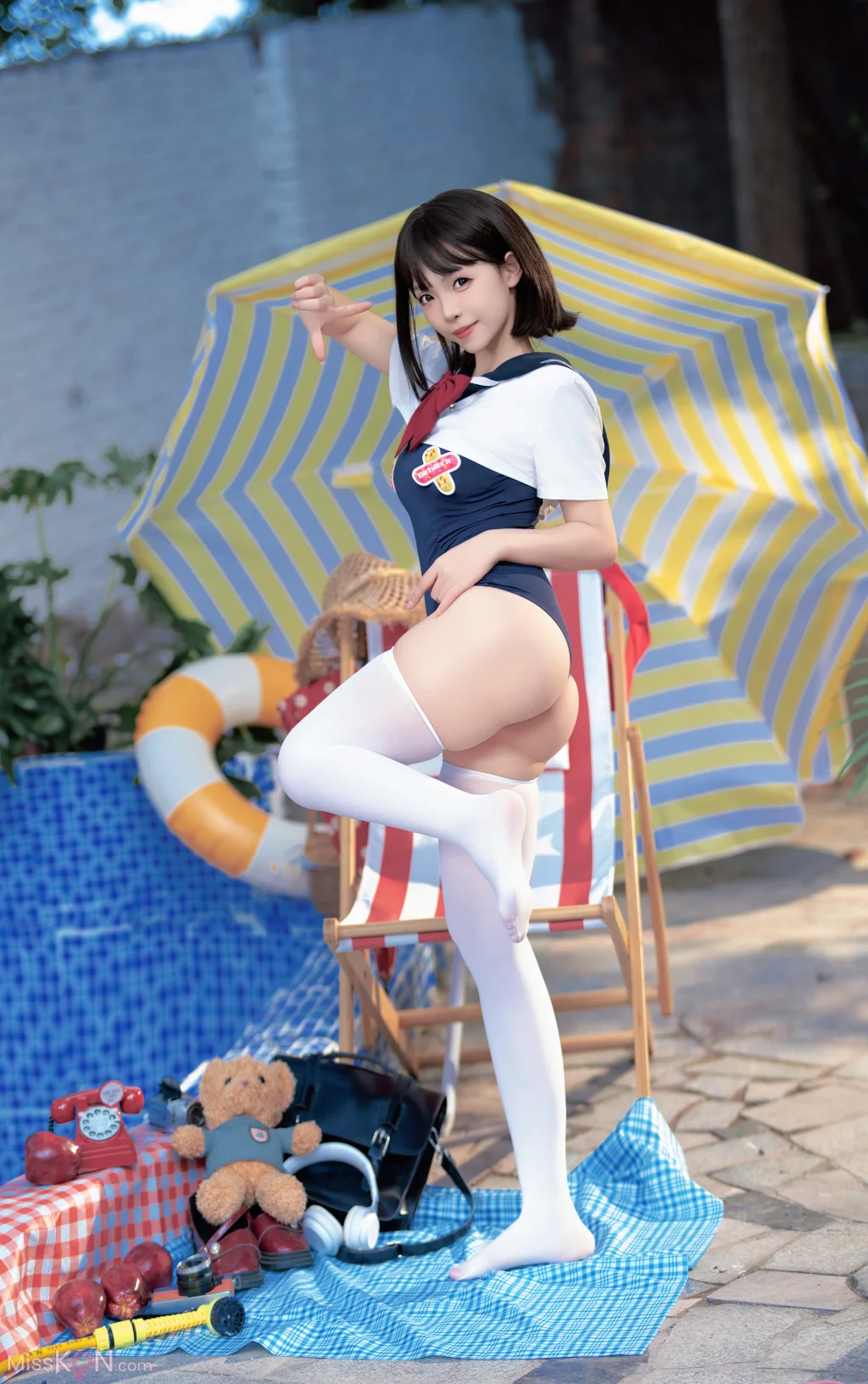 Coser@Bangni邦尼: 反差JK泳装 (97 photos )