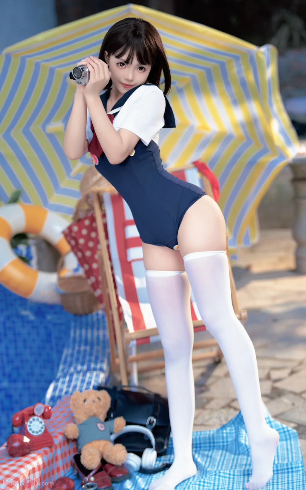 Coser@Bangni邦尼: 反差JK泳装 (97 photos )