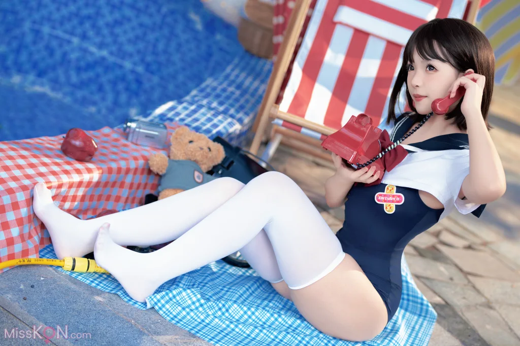 Coser@Bangni邦尼: 反差JK泳装 (97 photos )