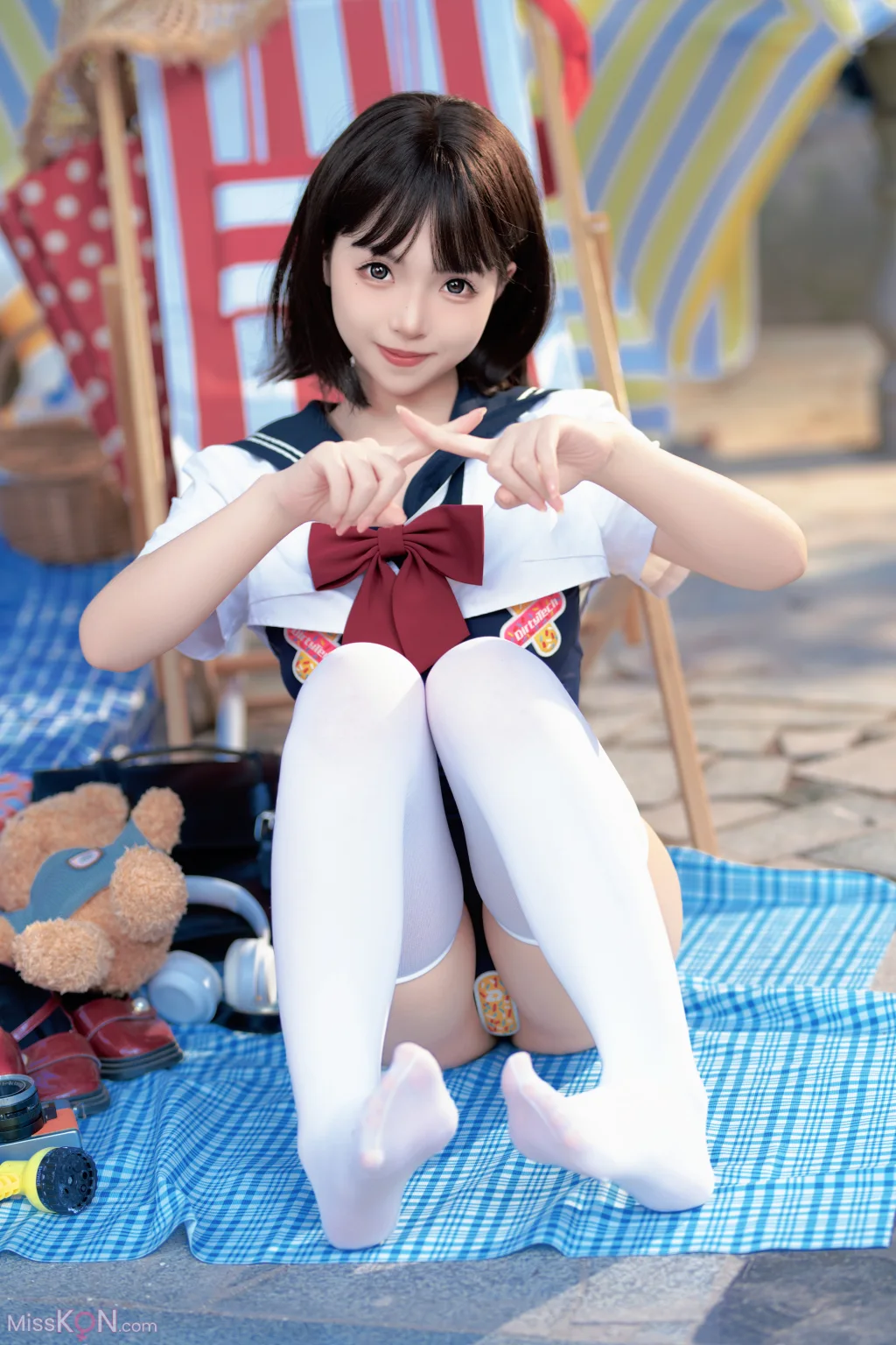 Coser@Bangni邦尼: 反差JK泳装 (97 photos )