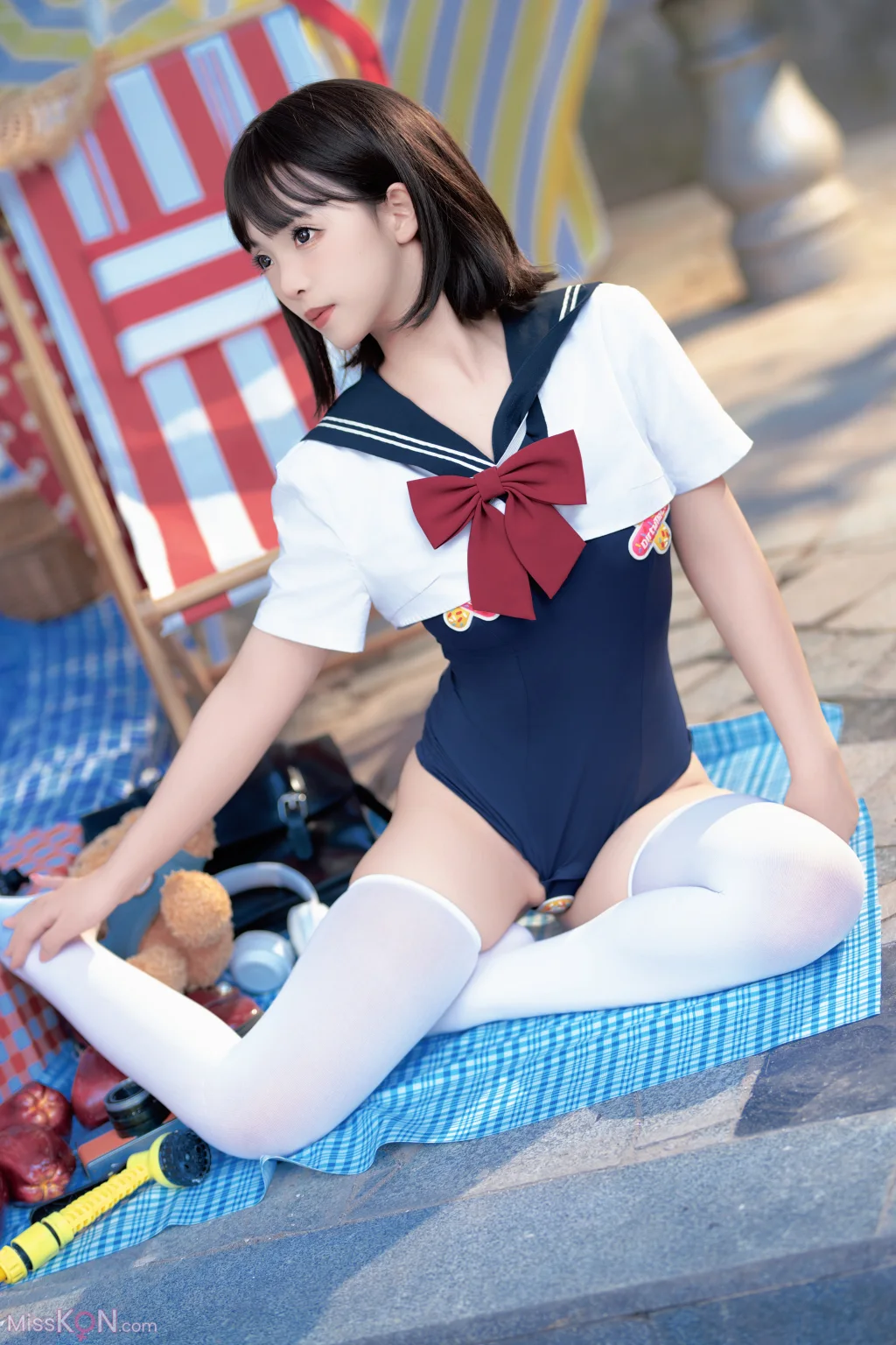 Coser@Bangni邦尼: 反差JK泳装 (97 photos )