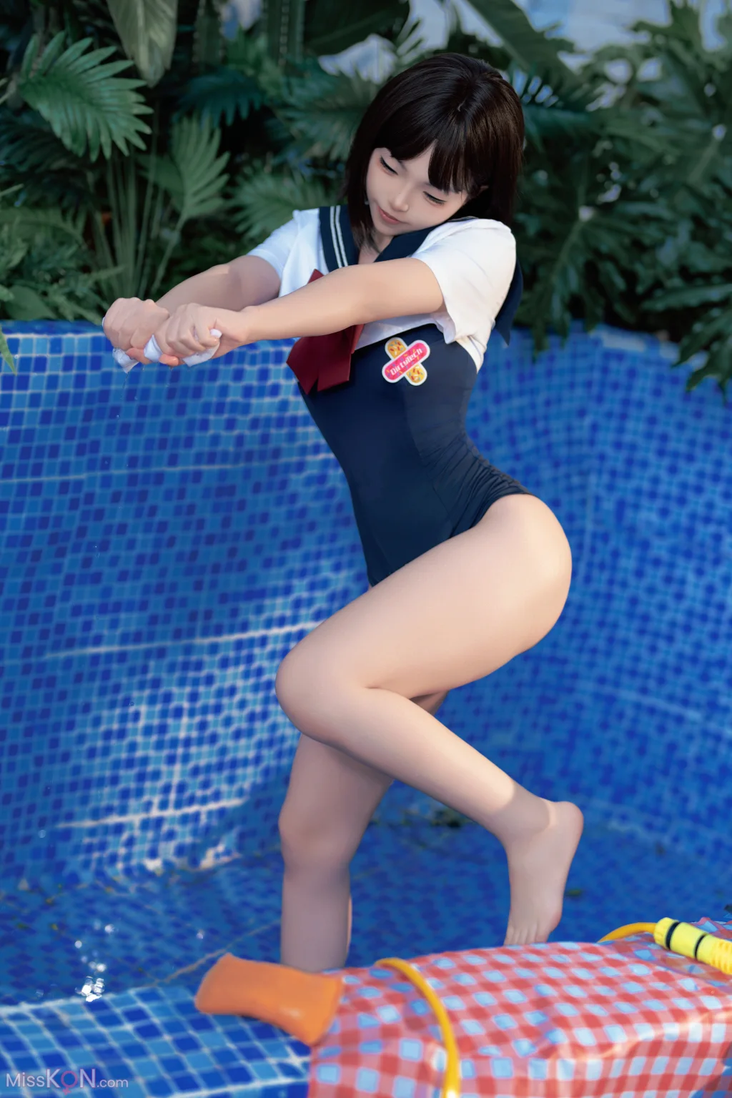 Coser@Bangni邦尼: 反差JK泳装 (97 photos )