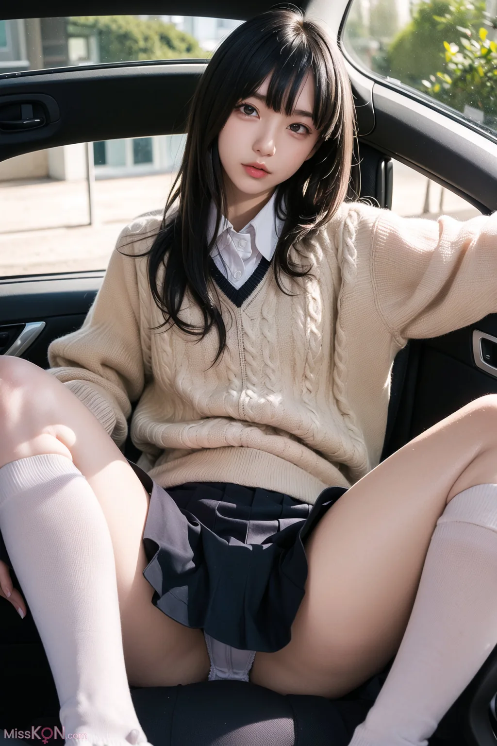 [AI Generated] AI美女车内丝袜露出无码图集 (160 ảnh)