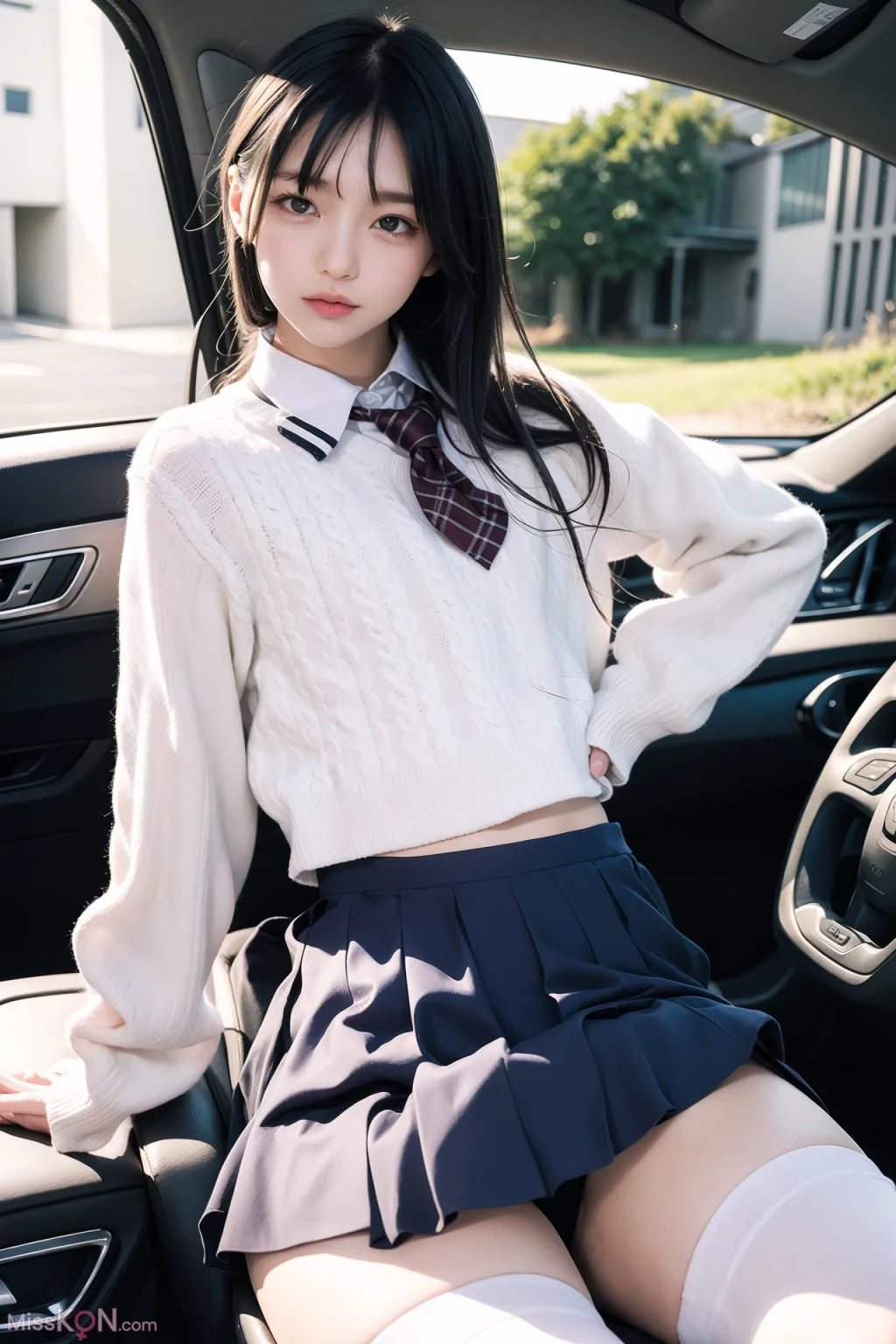 [AI Generated] AI美女车内丝袜露出无码图集 (160 ảnh)