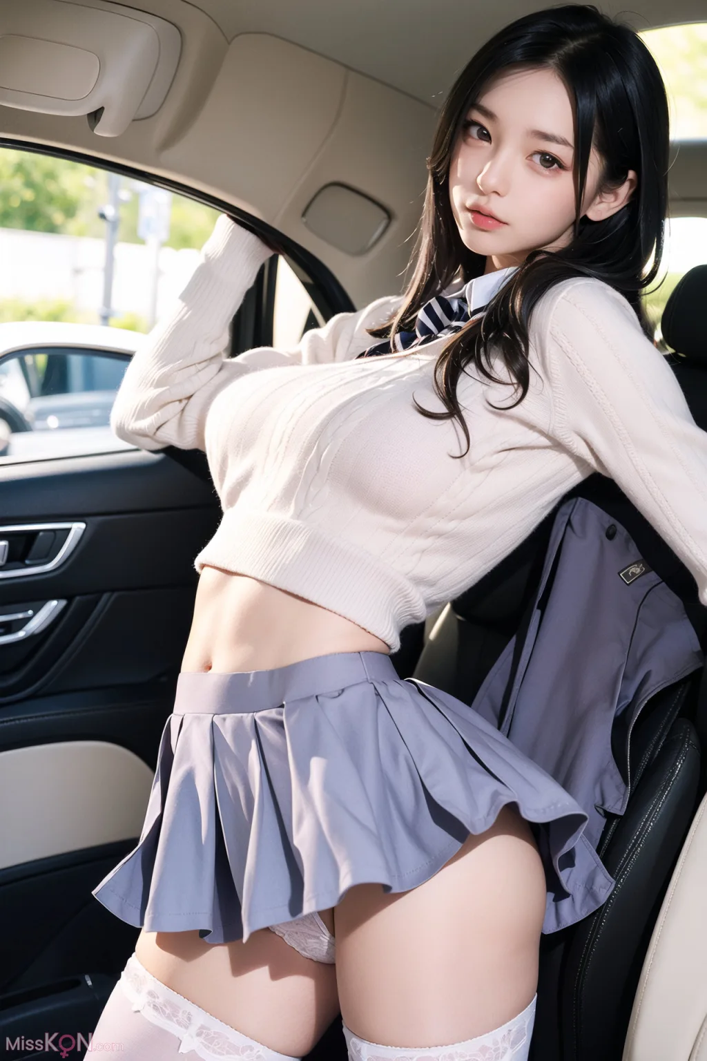[AI Generated] AI美女车内丝袜露出无码图集 (160 ảnh)