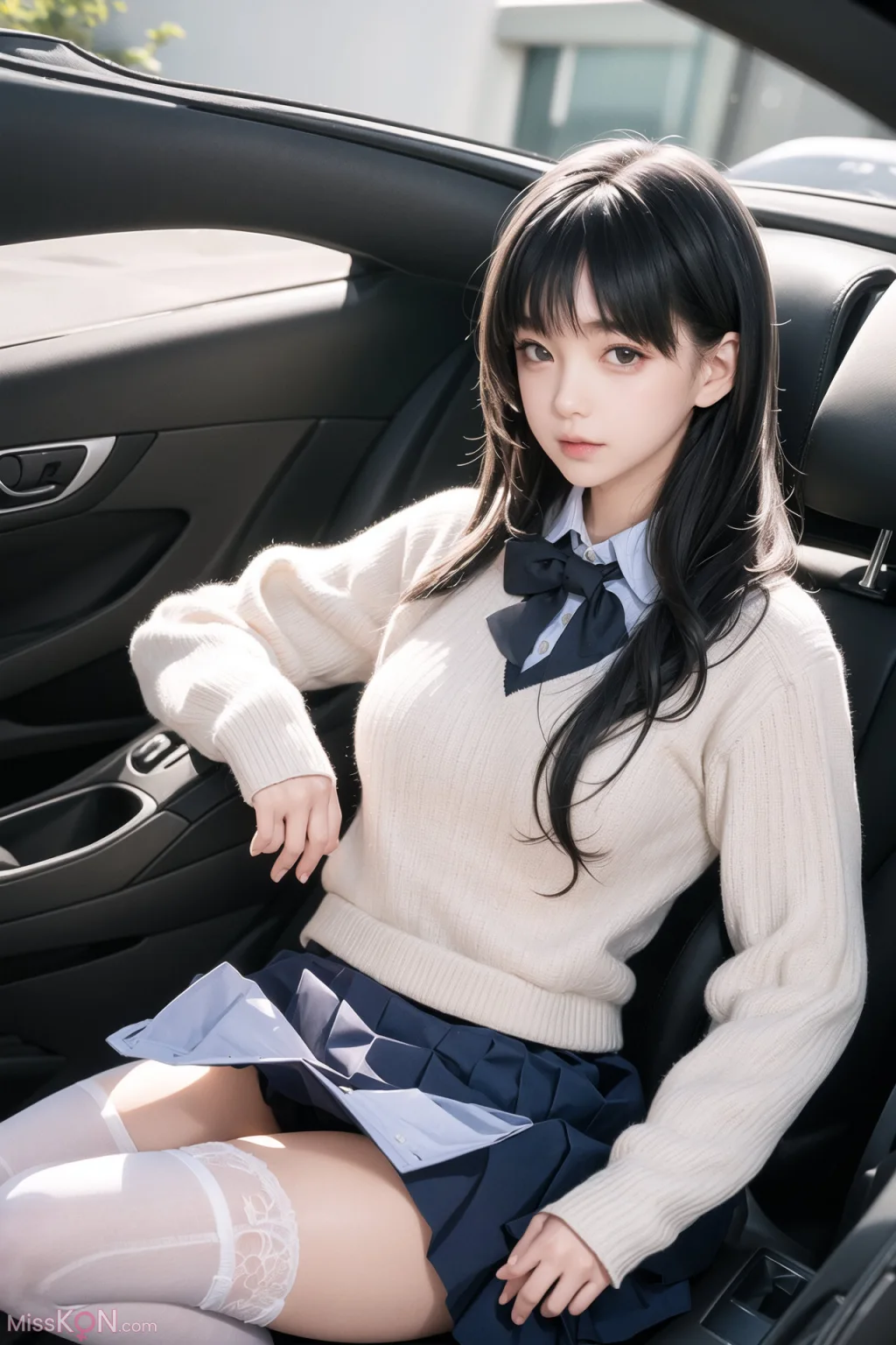 [AI Generated] AI美女车内丝袜露出无码图集 (160 ảnh)