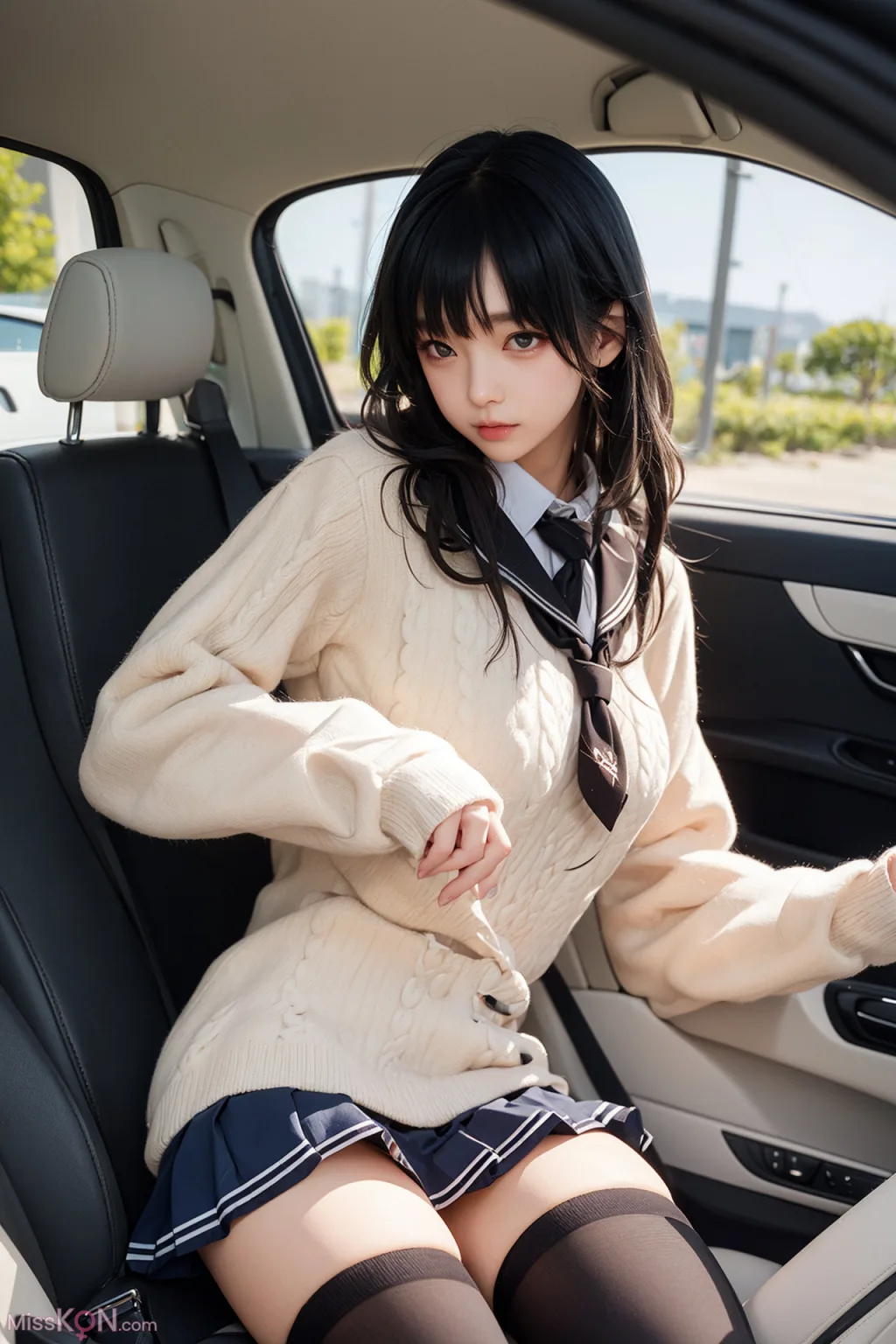 [AI Generated] AI美女车内丝袜露出无码图集 (160 ảnh)