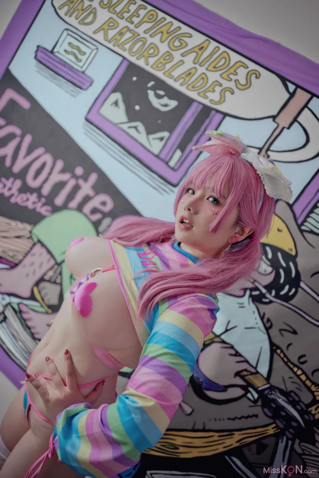 Coser@阿半今天很开心: 粉色双马尾 (43 ảnh)
