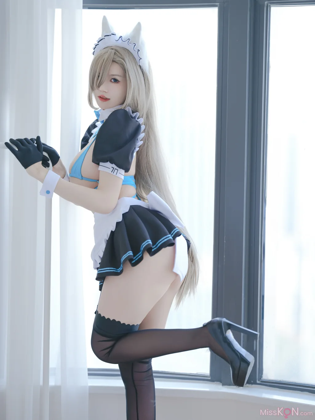 Coser@小仓千代w: 蔚蓝档案 一之濑明日奈 女仆 (22 ảnh)