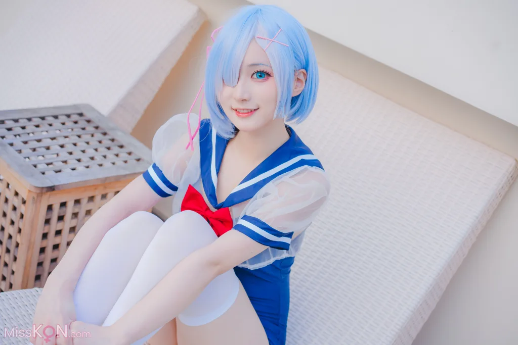 Coser@幼愛Youmeko: 蕾姆泳装 (18 photos)