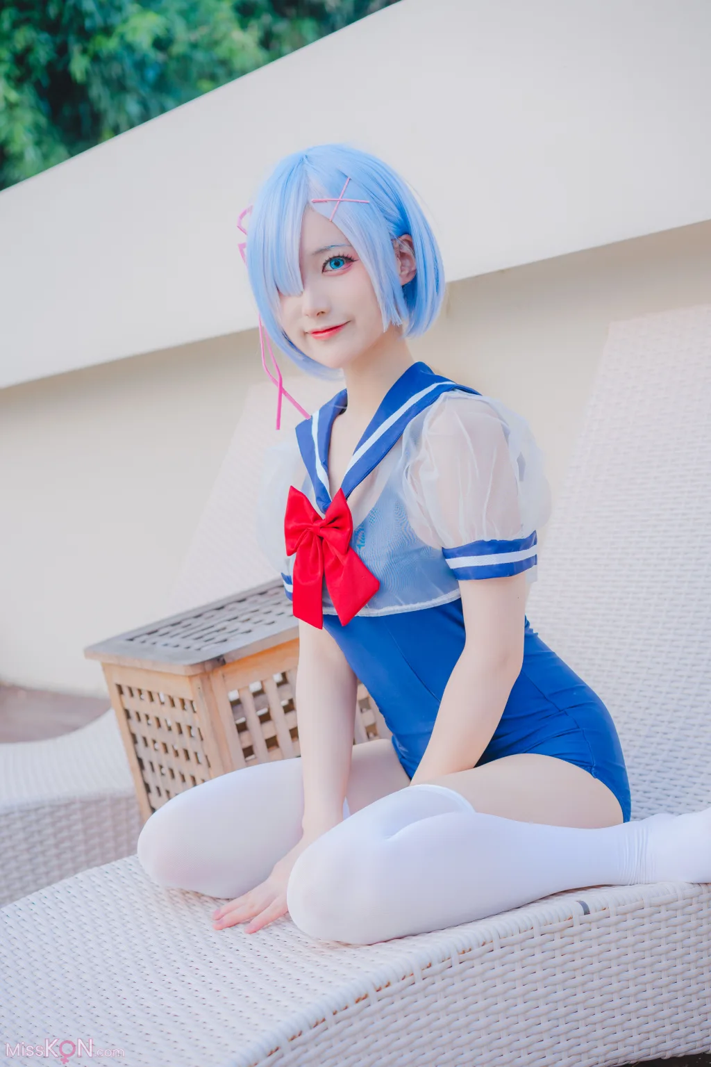Coser@幼愛Youmeko: 蕾姆泳装 (18 photos)