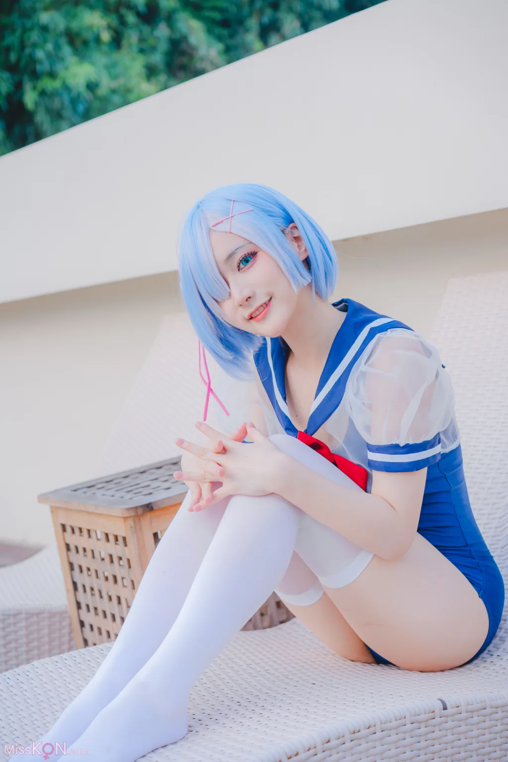 Coser@幼愛Youmeko: 蕾姆泳装 (18 photos)